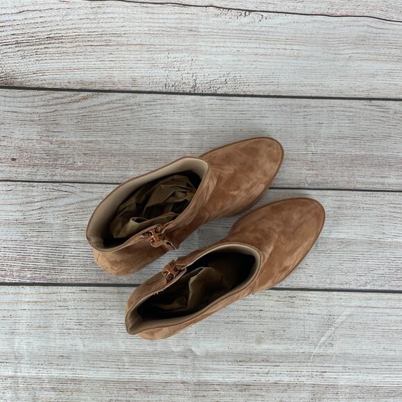 Stuart Weitzman Ryland Womens Sz 8B Ankle Boots Tan Brown Suede - Picture 7 of 9